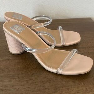 Womens Clear Strappy Heels